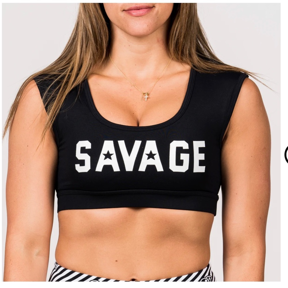 Savage Crop Tee Sports Bra Size S
